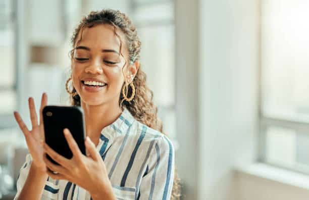 woman with phone