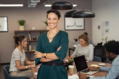 Woman running a business