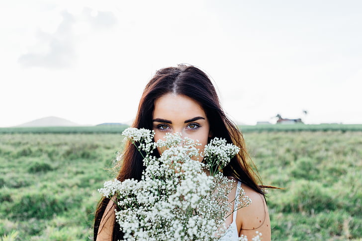 Woman with flower