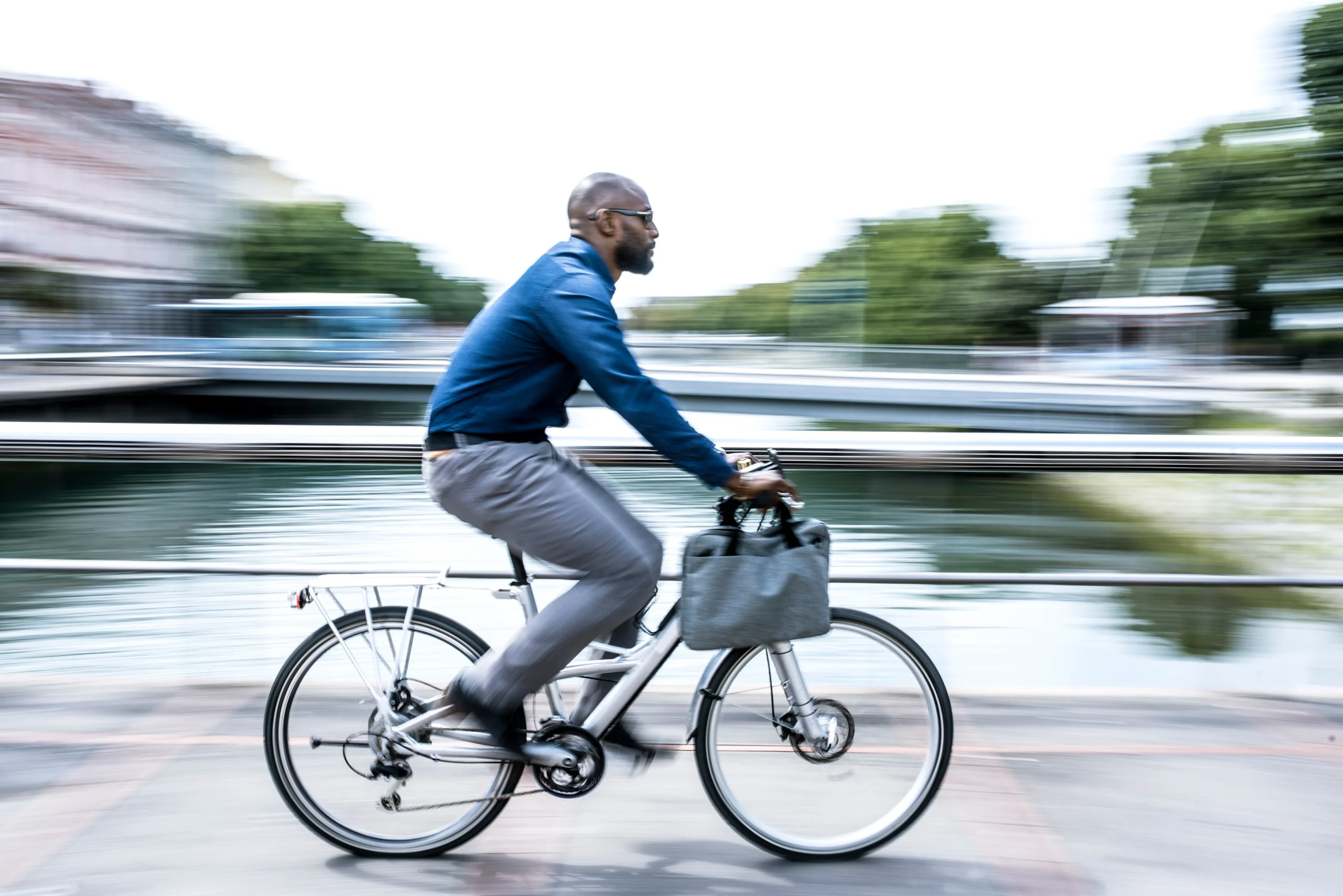 Man riding a bike