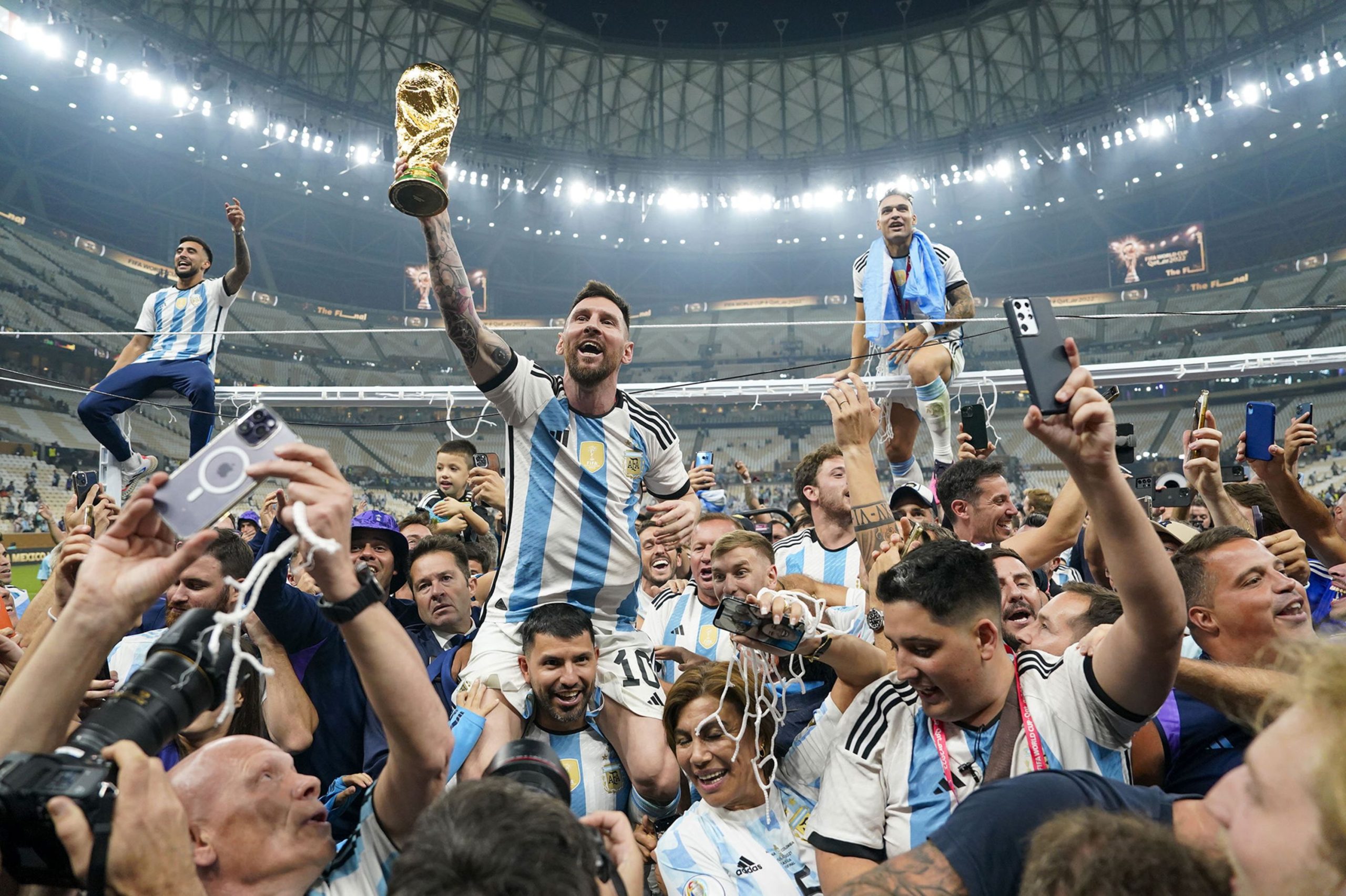 Argentina celebrating world cup win